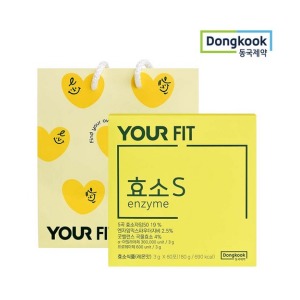 동국제약 유어핏 국내산 7종 소화 효소s 3g x 60포 + 전용 쇼핑백 선물세트